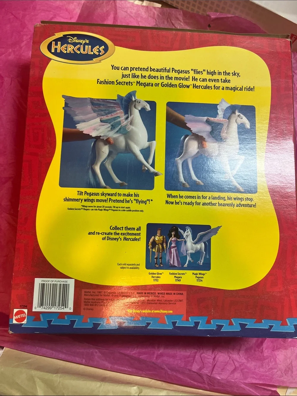 1997 Mattel Disney's Hercules Magic Wings Pegasus (Model 17254) NRFB
